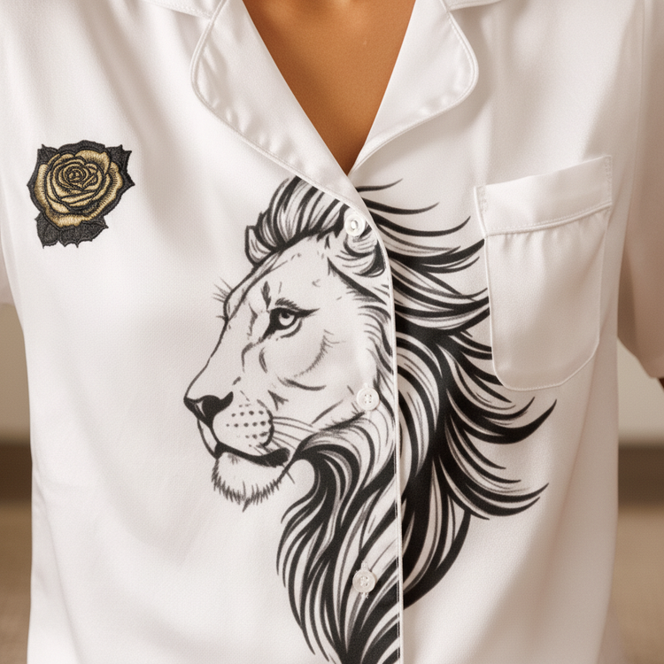 Detalle león rosa